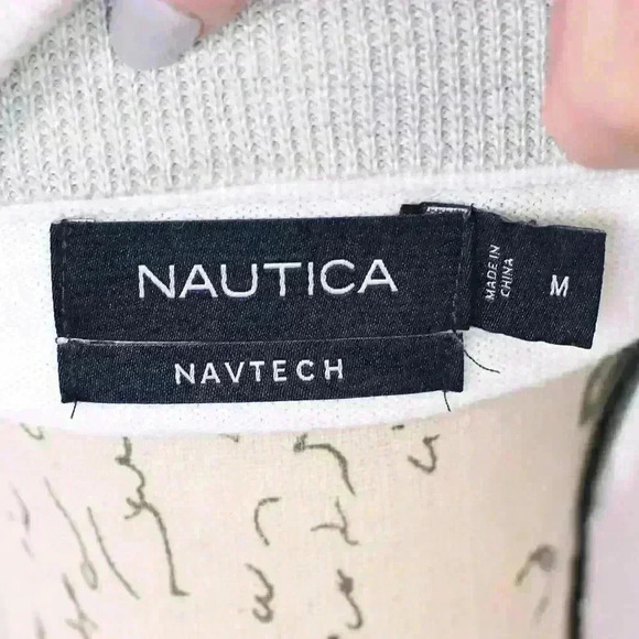 Men's Nautica Size M Navtech white high neck 1/4 zip sweater - Picture 10 of 12